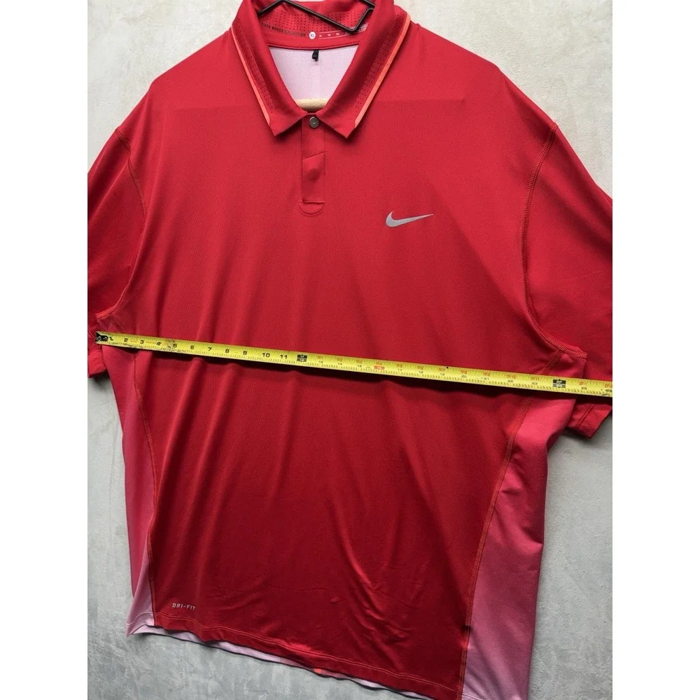 Nike Tiger Woods Collection TW Red Glow Polo Golf Shirt Men XL 639822-657 DriFit